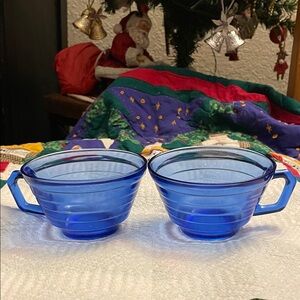 Set of Blue Glass Cups